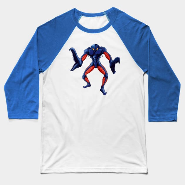 Zebesian Baseball T-Shirt by AstroBunnies